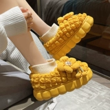 Удерживающие тепло милые тапочки, флисовая удобная обувь на платформе для беременных