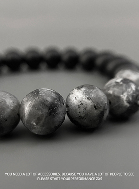 高级感冷淡风黑玛瑙裂纹闪石手链