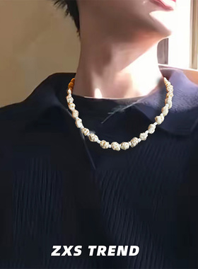 白松石项链男女小众设计高级感