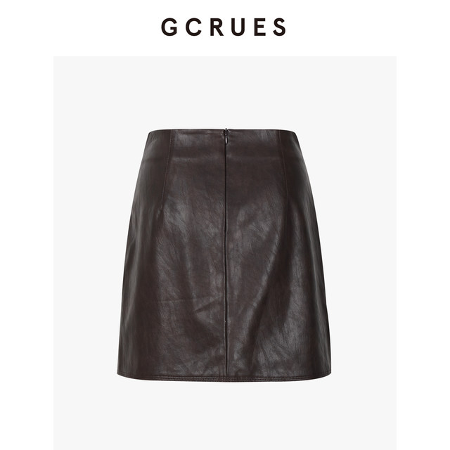 GCRUES ສິ້ນ pu pleated ສະຫມໍ່າສະເຫມີສໍາລັບແມ່ຍິງ retro