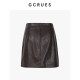 GCRUES ສິ້ນ pu pleated ສະຫມໍ່າສະເຫມີສໍາລັບແມ່ຍິງ retro
