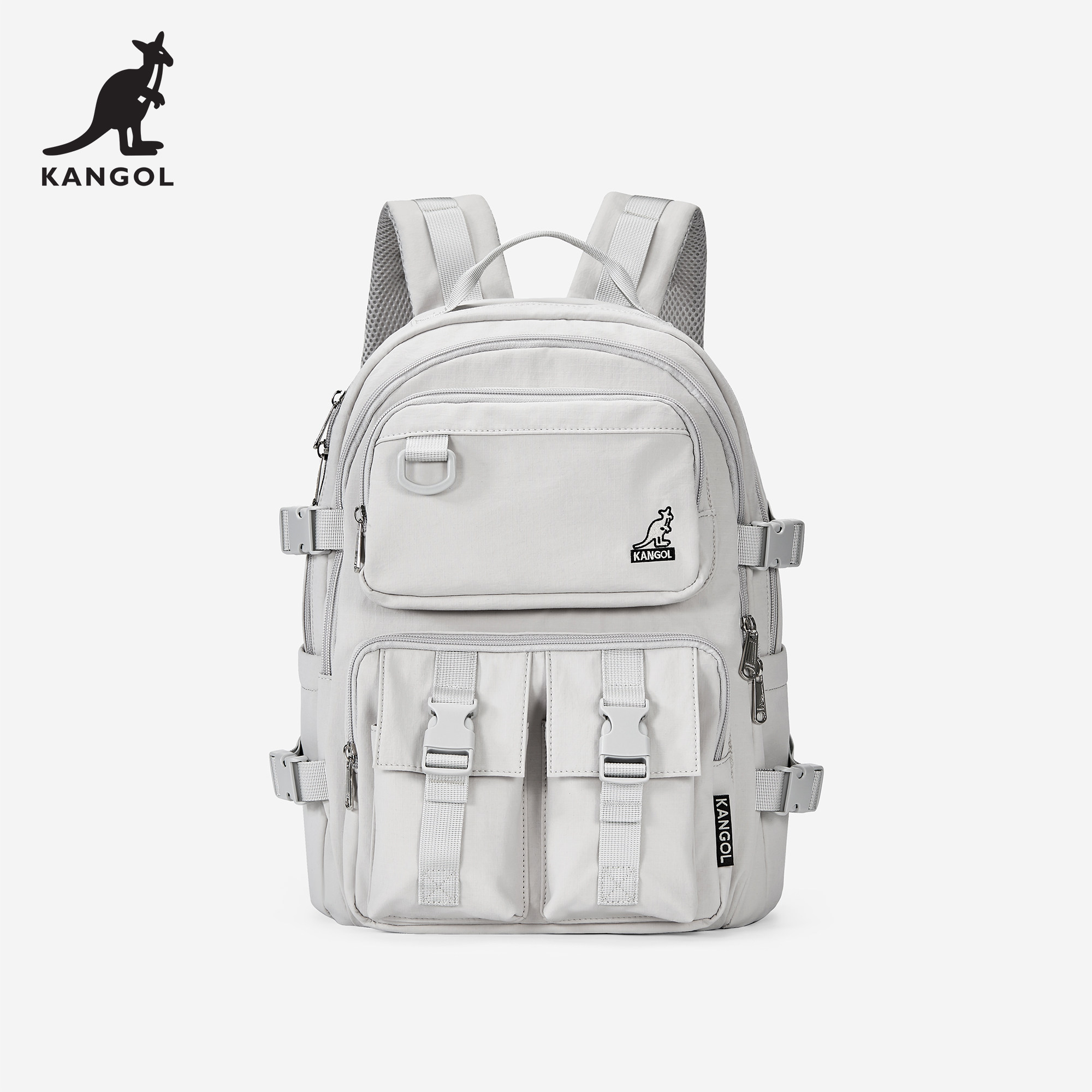 KANGOL双肩包女背包旅行轻便户外防水包大容量电脑包多口袋书包男