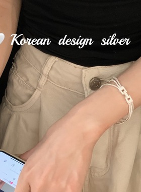 韩国东大门ins风轻奢手饰品 S925纯银爆闪三排镶钻手链高级感女款
