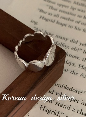 几何不规则戒指女ins风时尚简约925纯银个性小众设计开口叠戴指环