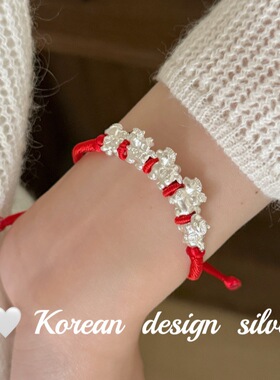 2026年秋冬新中式生肖999足银五福小马红绳显白手链手工编织新年