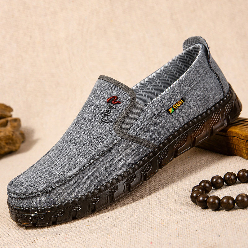 老北京布鞋男春夏秋季帆布鞋牛筋软底防滑透气爸爸休闲单鞋一脚蹬,淘宝优惠券,粉丝福利购,淘宝优惠卷
