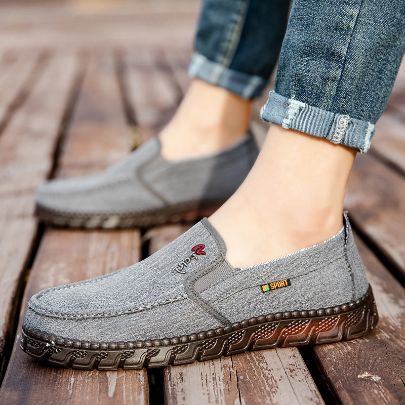 老北京布鞋男春夏秋季帆布鞋牛筋软底防滑透气爸爸休闲单鞋一脚蹬,淘宝优惠券,粉丝福利购,淘宝优惠卷