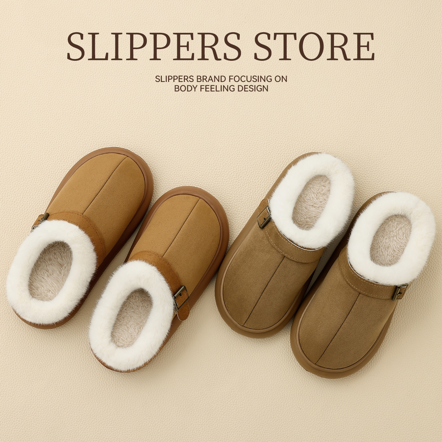 慕儿博肯棉拖鞋女2025新款保暖厚底防滑秋冬室内家居软底毛绒茸茸 - 图2