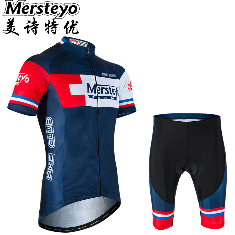 mersteyo/美诗特优男夏季骑行服短袖套装自行车服装骑行短裤雷昂 - 图3