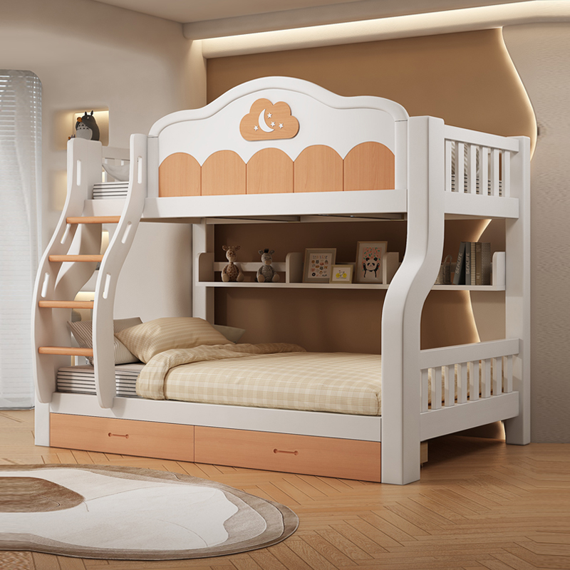 上下床双层床高低床多功能城堡公主子母床实木儿童床上下铺成人床