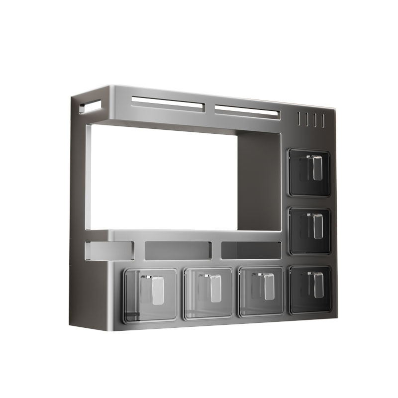 免打孔厨房调料置物架多功能壁挂式家用油盐酱醋收纳盒调味料品罐 - 图3