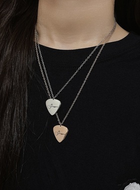 Regina原创WINNER姜昇润吉他拨片吊坠项链女情侣百搭ins简约嘻哈