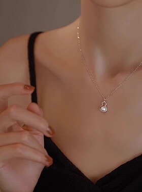 vintage闪钻葫芦珍珠项链女爆款中式轻奢小众气质高级感精致颈链