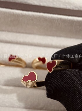 银工艺新款双葫芦戒指红玉髓天然石高级奢华福禄元素设计厂家直销