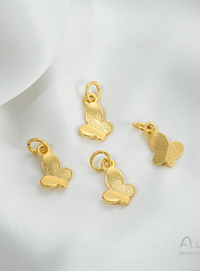 强保色沙金福禄葫芦吊坠蝴蝶莲花纳福平安如意吊牌手串链饰品挂件