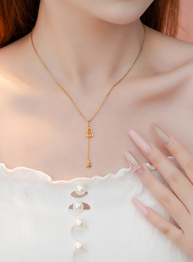 新中式碎冰冰葫芦吊坠项链女福禄双全颈链轻奢小众设计感锁骨链潮