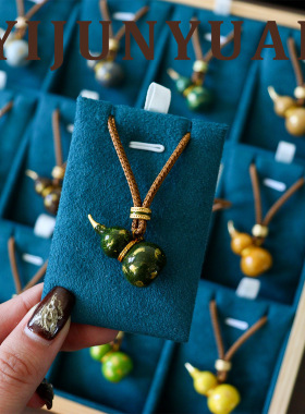 原创秋冬时尚百搭鎏金彩色滴油珐琅葫芦项链轻奢高级感毛衣项链女