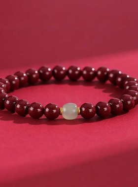 朱砂如意葫芦手串紫砂福禄平安朱砂手链单圈手链本命年女低含量