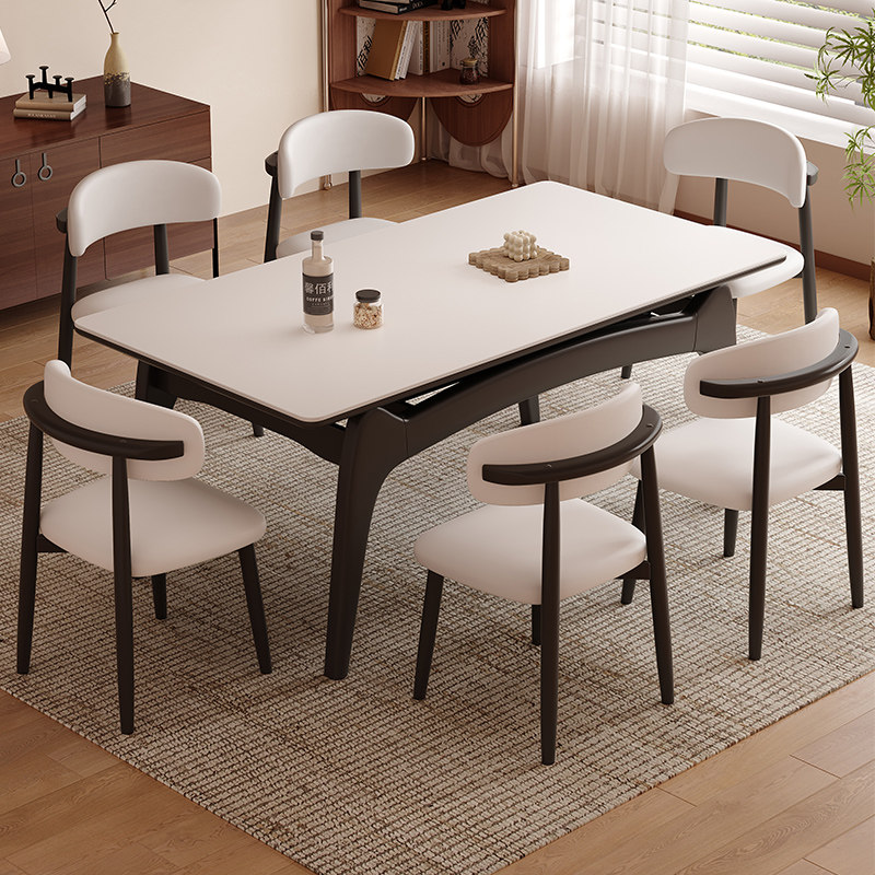 实木岩板餐桌椅家用2025新款轻奢高级感桌子客厅小户型长方形饭桌,淘宝优惠券,粉丝福利购,淘宝优惠卷