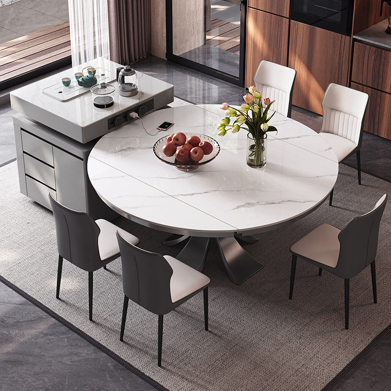 岛台餐桌可分离式伸缩带电磁炉家用2025新款圆桌餐桌一体倒台茶台,淘宝优惠券,粉丝福利购,淘宝优惠卷