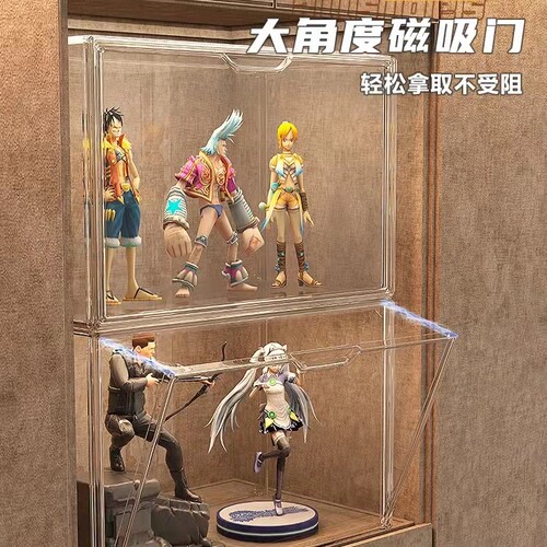 大型乐高展示盒柜手办亚克力家用玩具摆件模型防尘透明盲盒收纳盒 - 图1