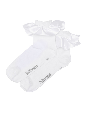 Dr.Martens马丁博士Satin Frill Socks缎面花边时尚白色中筒袜