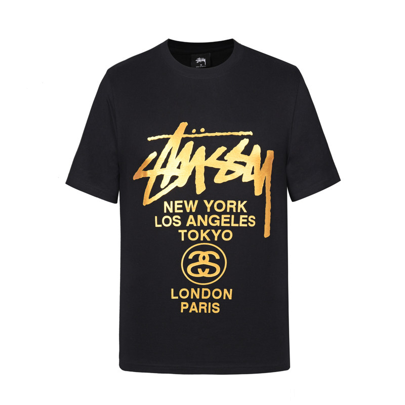 stussy短袖男2020新款夏季烫金t恤 stussy卖卖联盟T恤