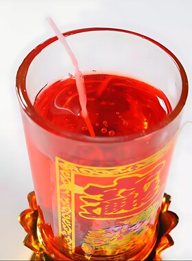 无烟防风水晶蜡烛家用红烛
