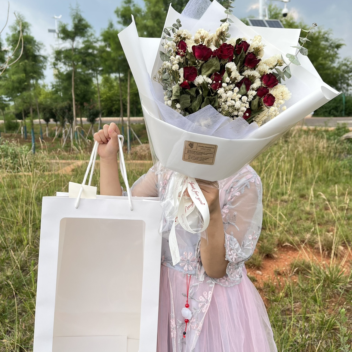 成品玫瑰干花花束真花小清新送男女朋友毕业情人节花束装饰生日-图2