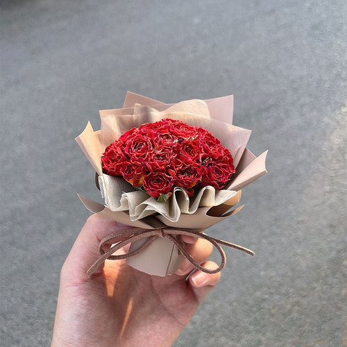 迷你MINI花束玫瑰干花车载精致摆件情人节装饰礼物生日伴手礼 - 图1