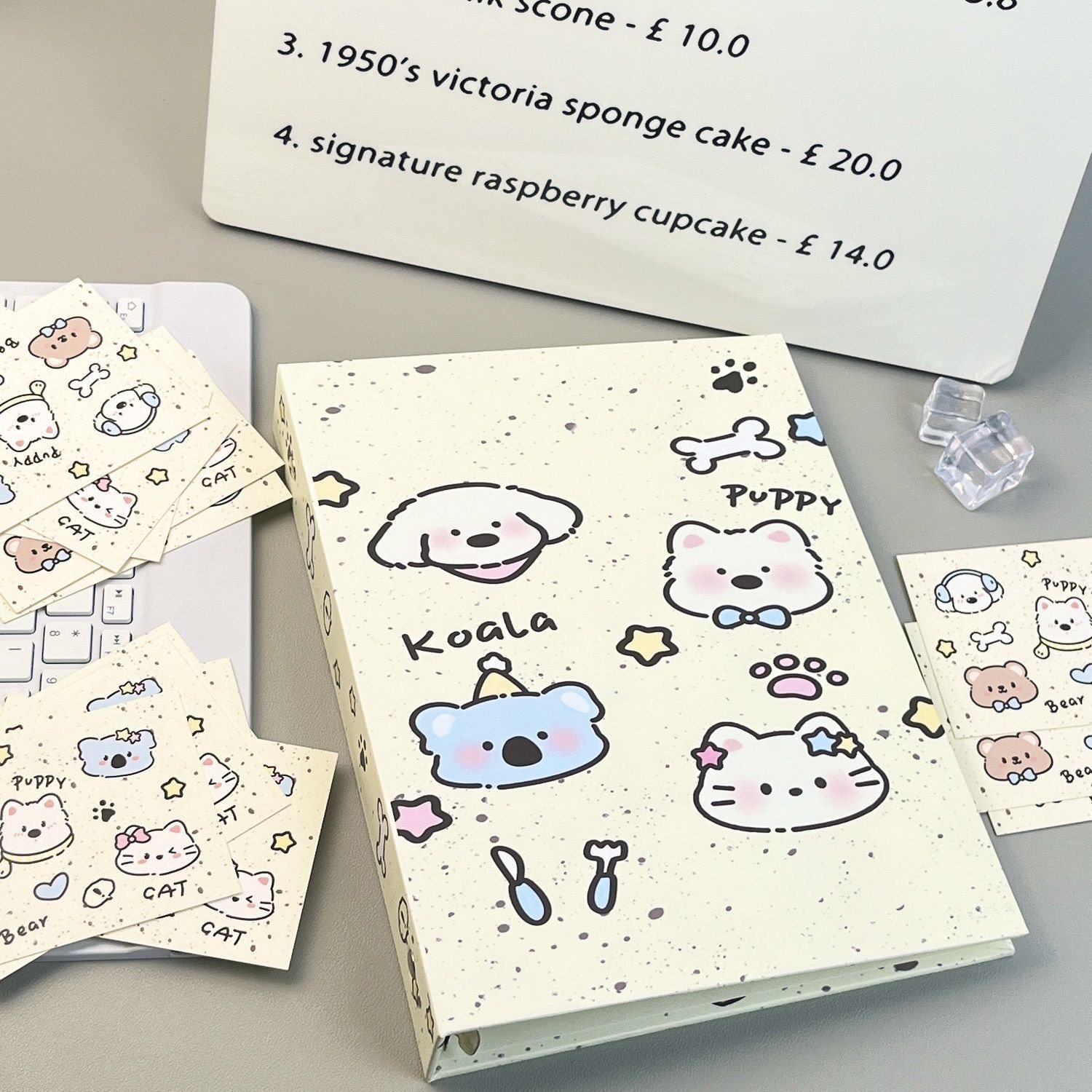 卡通泼墨动物A5活页卡册ins明星小卡防水相册高颜值四宫格收纳本,淘宝优惠券,粉丝福利购,淘宝优惠卷