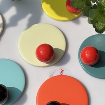 ins wind color painted round ball design ceramic cup lid multicolored water cup lid coffee cup lid