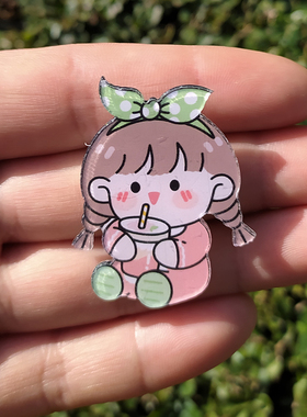 可爱女孩系列卡通亚克力胸针女孩配饰衣服包包挂件徽章别针少女心