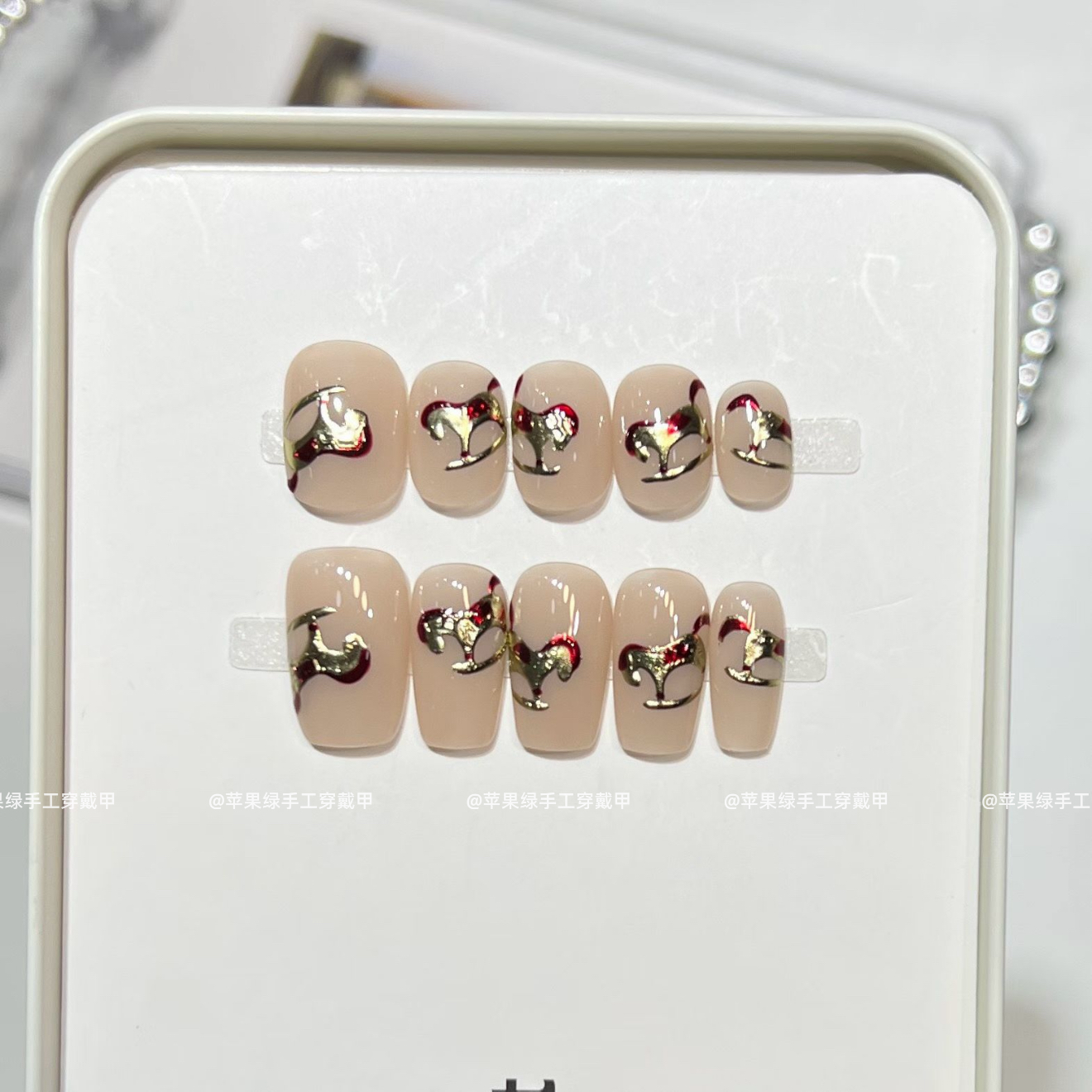 马上有钱摇摇木马新年战甲可爱卡通立体浮雕纯手工穿戴甲美甲贴片,淘宝优惠券,粉丝福利购,淘宝优惠卷