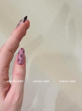 手工穿戴甲紫星格纹甜酷法式豹纹爆闪星星猫眼甲片高级感纯欲美甲