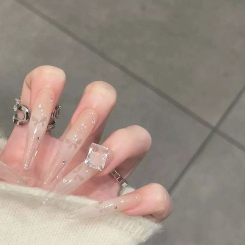 【冰露晨蝶】气质纯欲风高级冰透仙气蝴蝶带钻纯手工可拆卸穿戴甲 - 图2