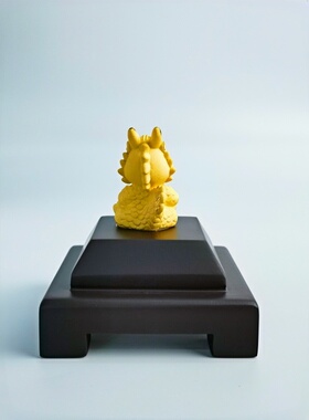 小师傅铜木元宝龙桌面摆件