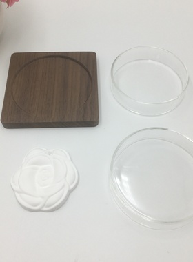 核桃木垫天使石膏玻璃罩香水精油香薰套装专柜展会客户试香闻香用