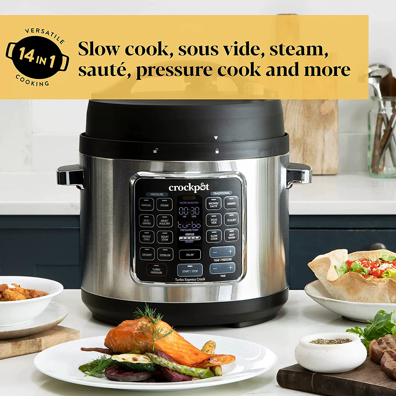 British purchasing CROCKPOT TURBO MULTICOOOR CSC062 Multifunctional Pressure Pressure Cooker 14 -in -1
