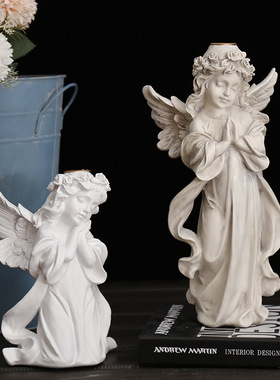 树脂烛台欧式复古可爱天使蜡烛