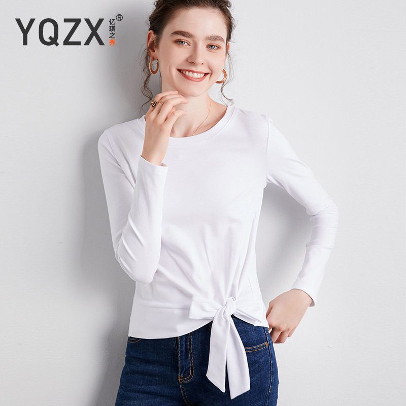 车厘子红长袖t恤女纯棉秋装打底衫 亿琪之秀T恤