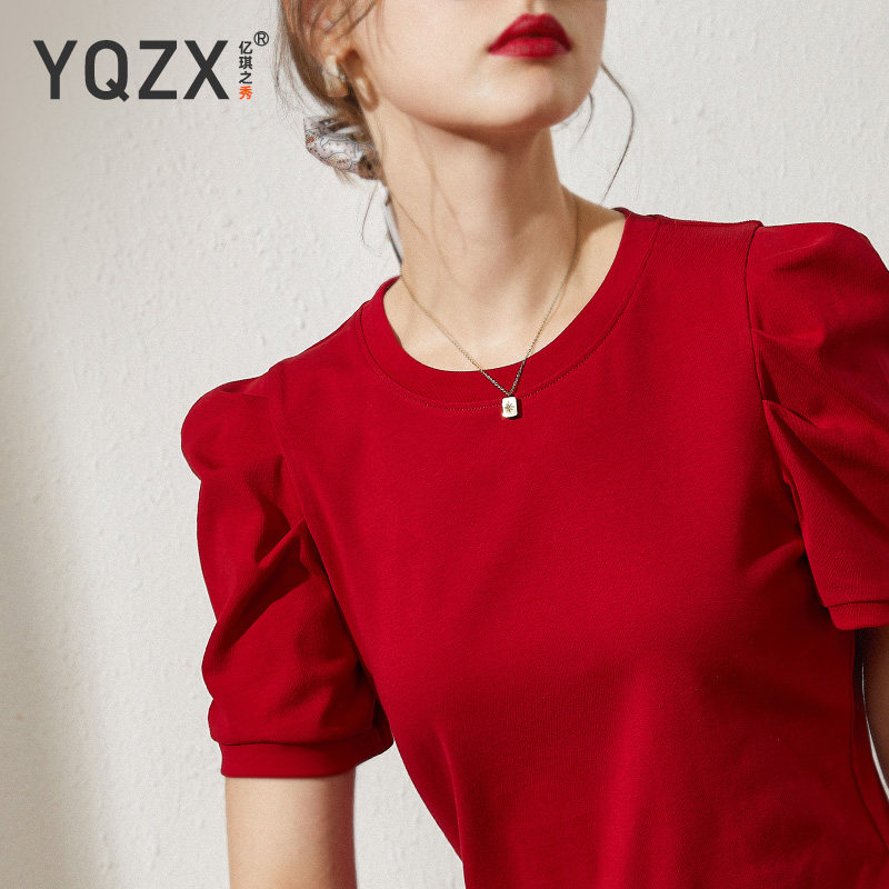 车厘子红女短袖纯棉夏季2022 t恤 亿琪之秀T恤