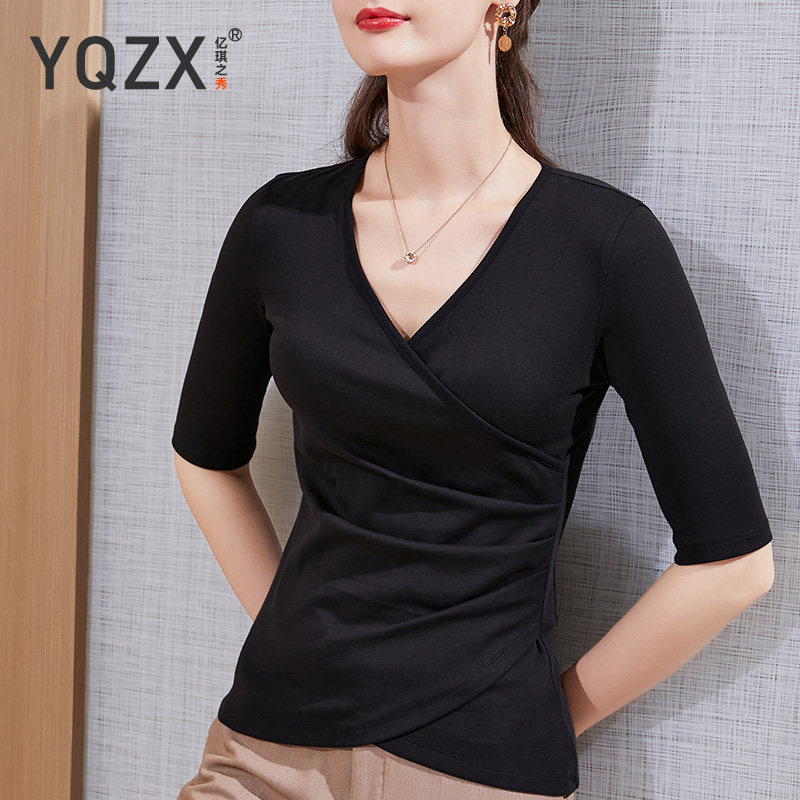 车厘子红中袖女修身2020新款t恤 亿琪之秀T恤