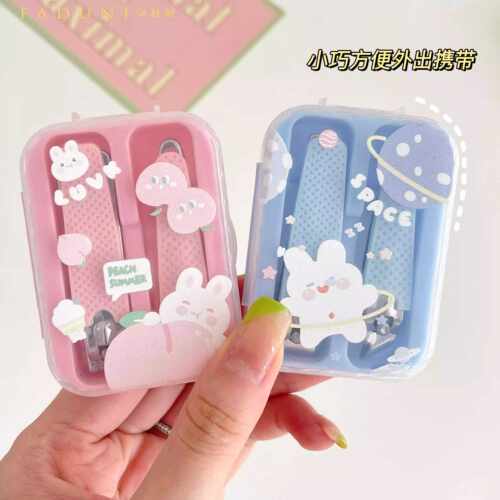 日本可爱儿童指甲剪刀套装可爱卡通女专用便携盒装宿舍指甲钳家用 - 图3