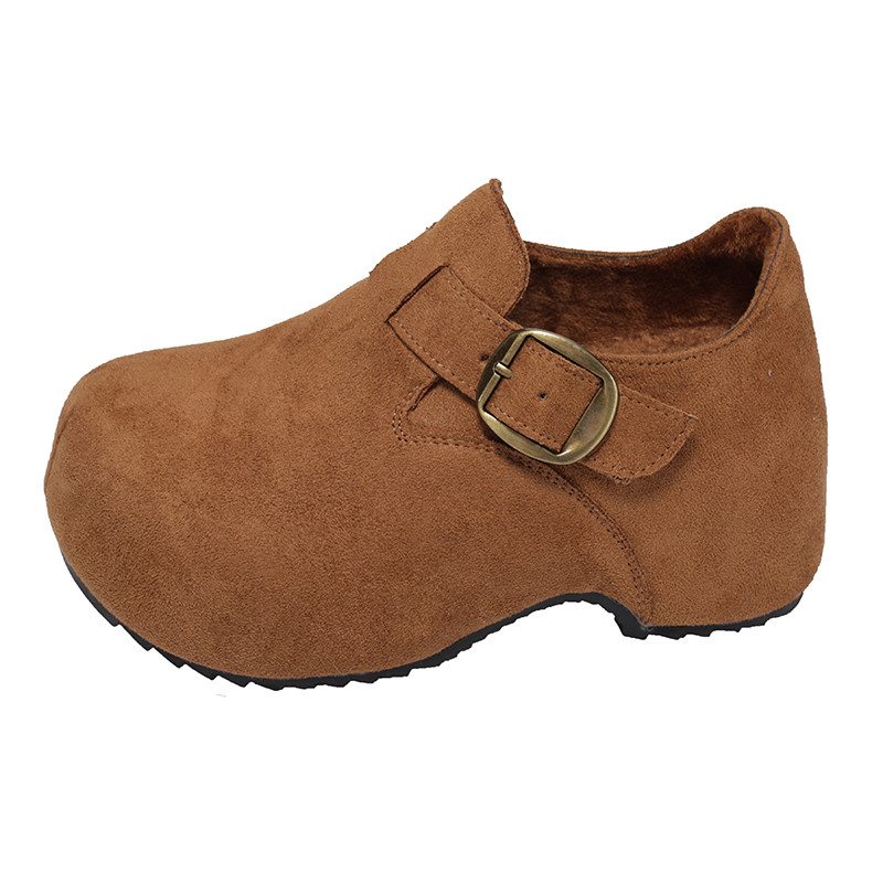 复古法式厚底增高深口单鞋女2025新款秋冬季超火配裙子坡跟勃肯鞋,淘宝优惠券,粉丝福利购,淘宝优惠卷