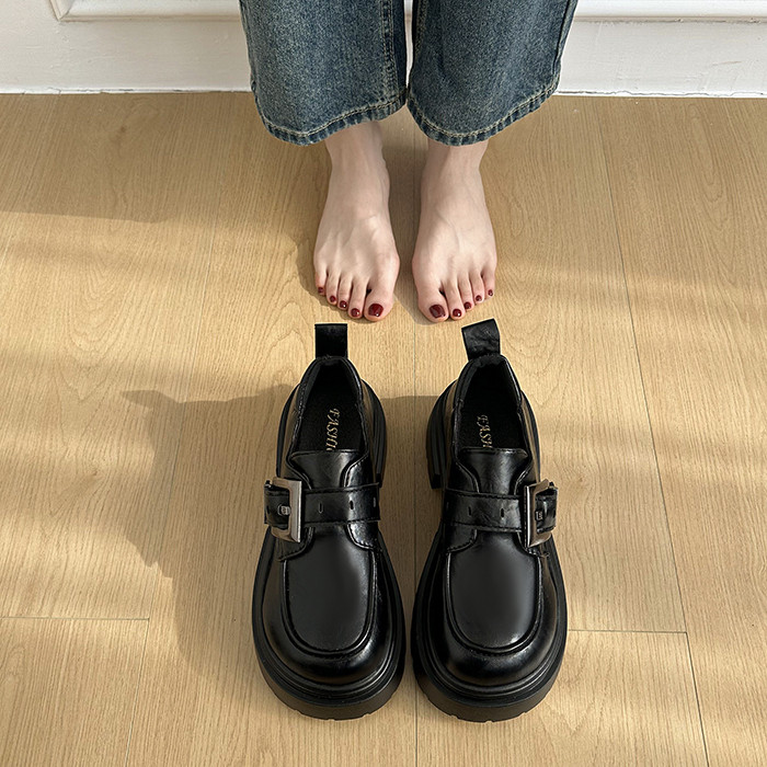 复古英伦厚底小皮鞋女黑色圆头深口单鞋2026新款春秋玛丽珍乐福鞋,淘宝优惠券,粉丝福利购,淘宝优惠卷