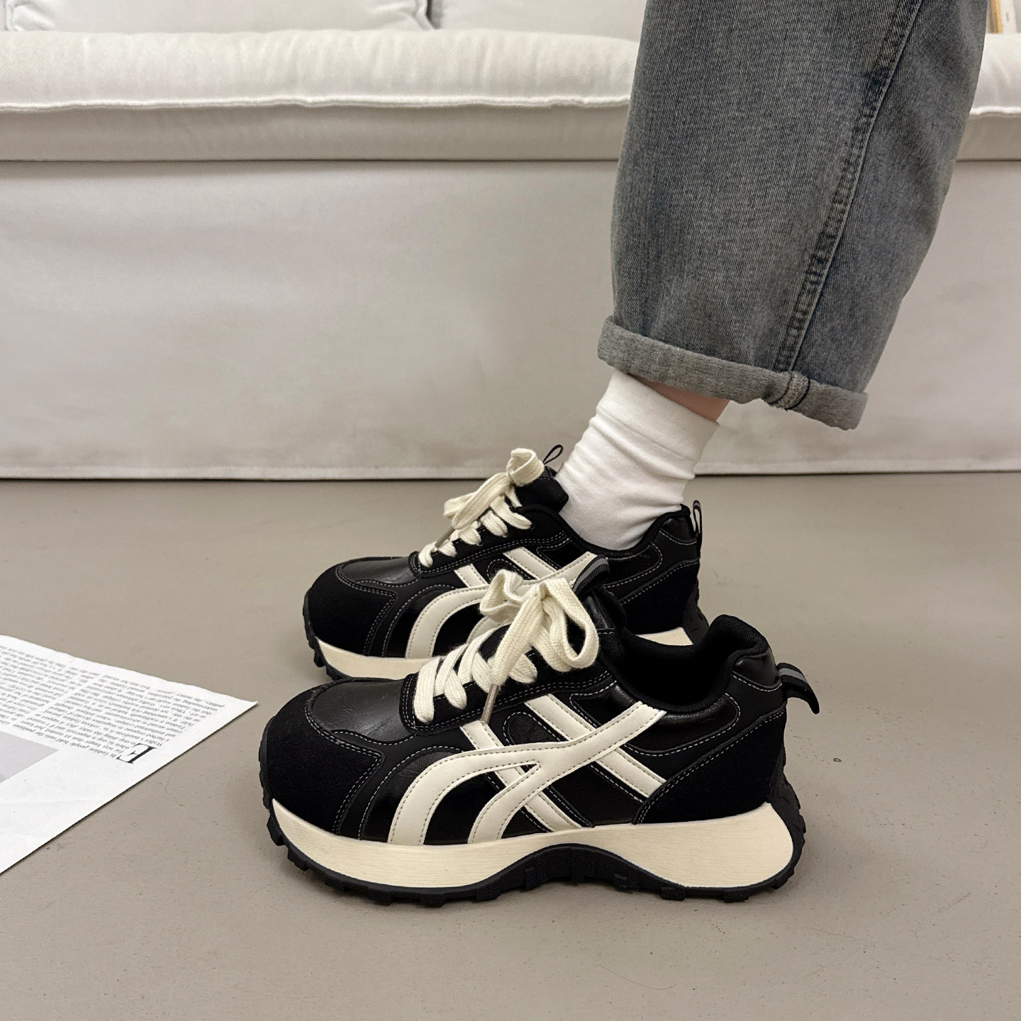 加绒厚底老爹鞋女春季小个子增高2026超火新款爆款运动休闲阿甘鞋,淘宝优惠券,粉丝福利购,淘宝优惠卷