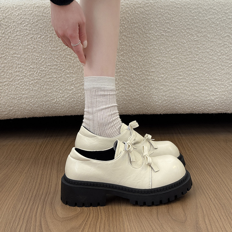 复古厚底增高小皮鞋女春秋百搭圆头深口单鞋2026新款玛丽珍松糕鞋,淘宝优惠券,粉丝福利购,淘宝优惠卷