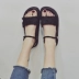 Dép nữ 2019 hè mới hai đôi giày lưới màu đỏ đậm đế dày mang giày đế bằng - Sandal Sandal