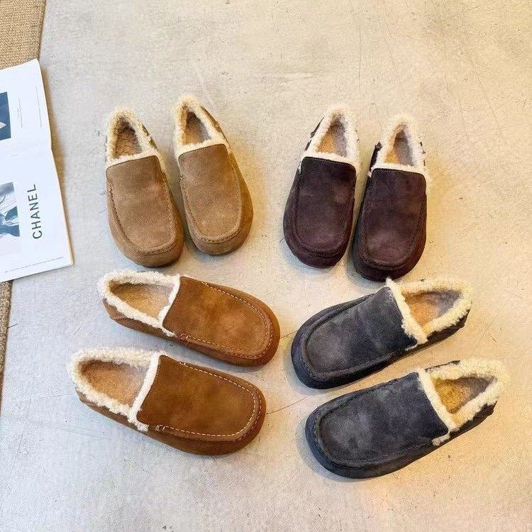 厚底加绒加厚乐福鞋女2025秋冬新款圆头软底一脚蹬保暖毛毛豆豆鞋,淘宝优惠券,粉丝福利购,淘宝优惠卷